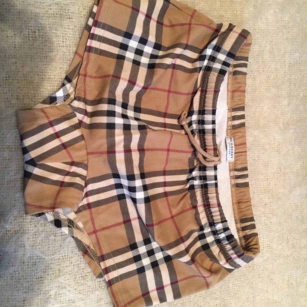 Mens VINTAGE Burberry classic plaid swim briefs